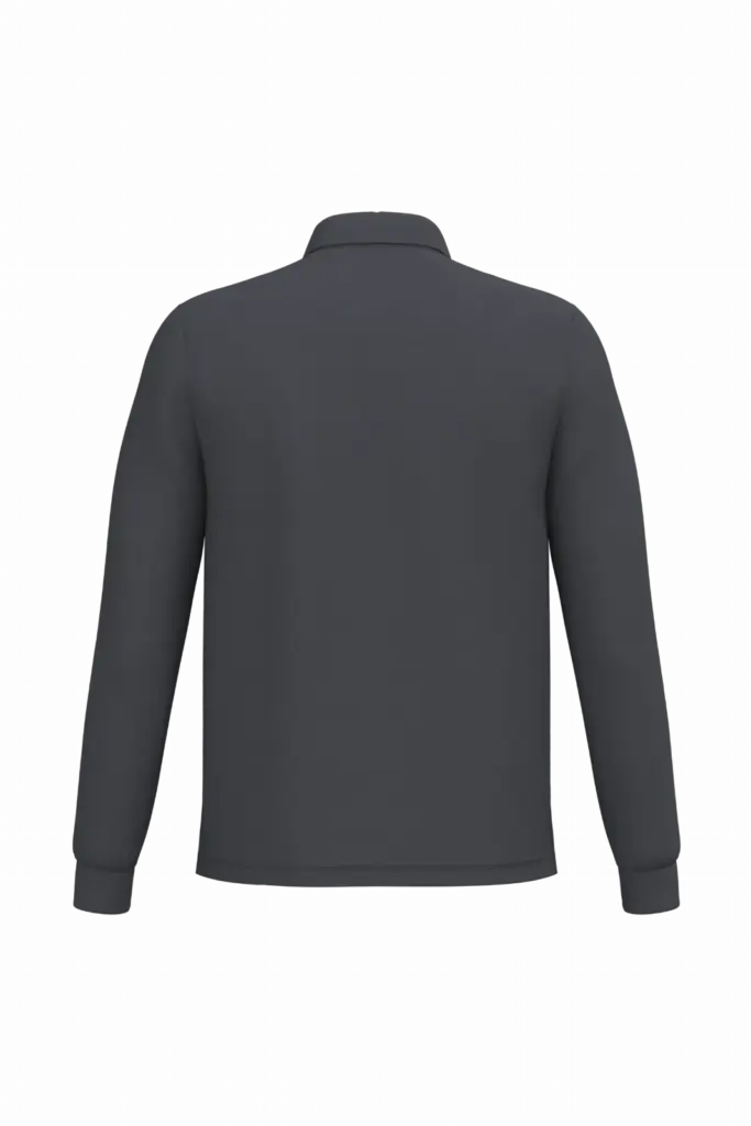 Heren piquépolo LSL, ideal dark grey — productfoto 17