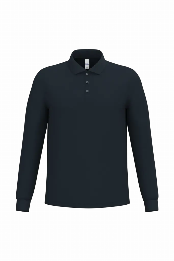 Heren piquépolo LSL, ideal navy — productfoto 19