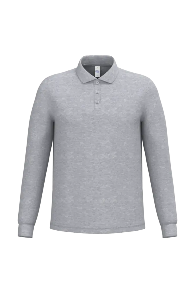 Heren piquépolo LSL, ideal oxford grey — productfoto 22