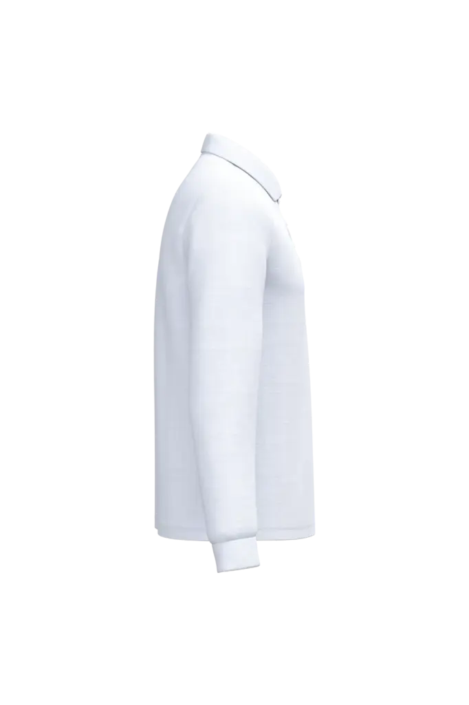 Heren piquépolo LSL, ideal white — productfoto 24