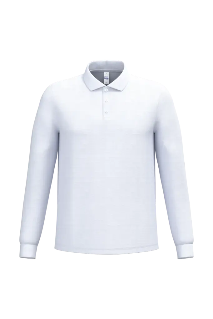 Heren piquépolo LSL, ideal white — productfoto 25