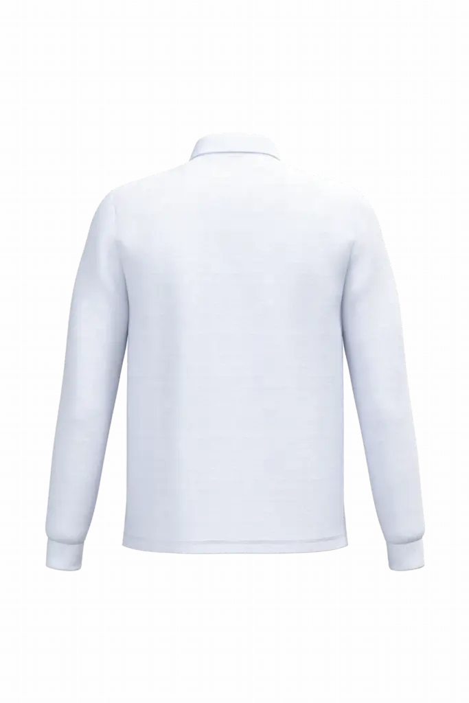 Heren piquépolo LSL, ideal white — productfoto 26
