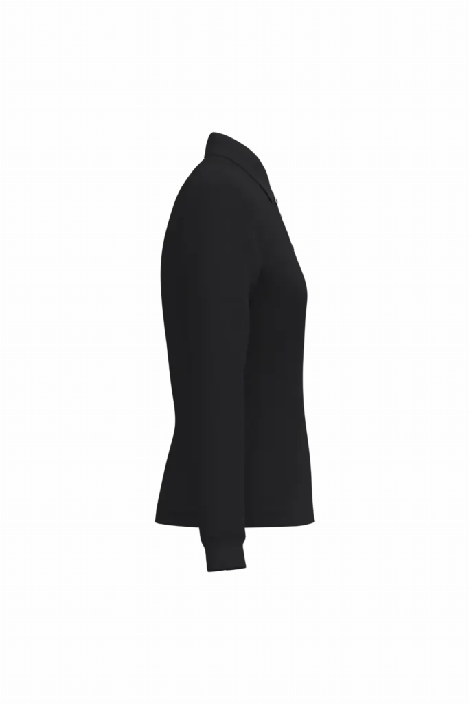 Dames piquépolo LSL, ideal black — productfoto 5