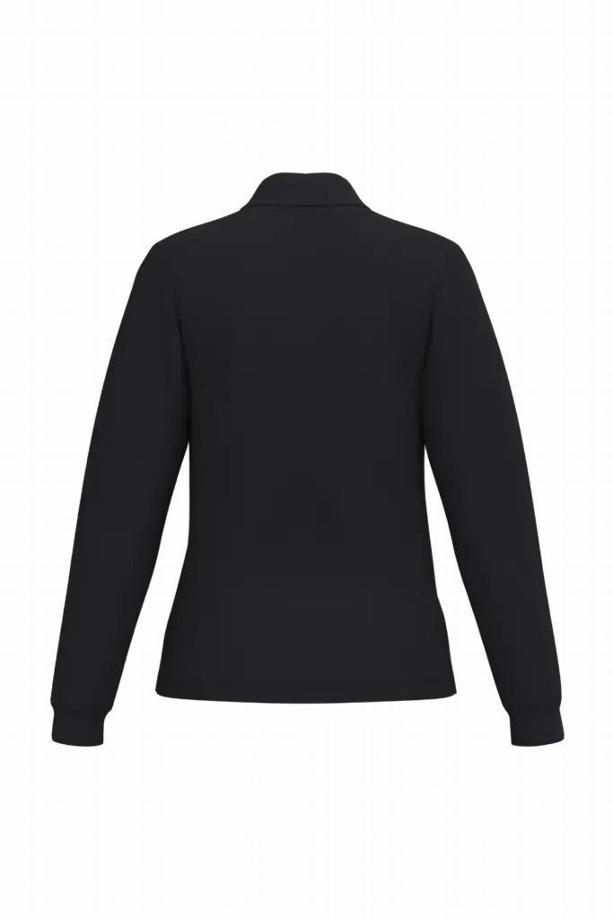 Dames piquépolo LSL, ideal black — productfoto 7