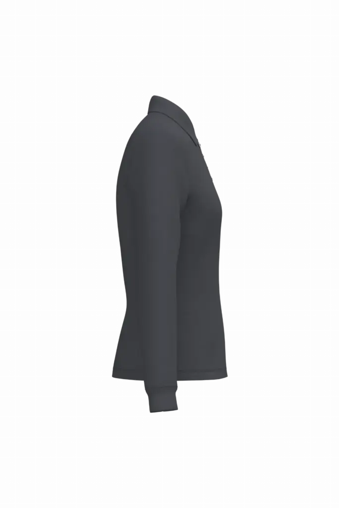 Dames piquépolo LSL, ideal dark grey — productfoto 8