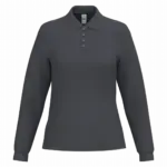 Dames piquépolo LSL, ideal dark grey — productfoto 9