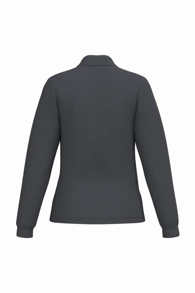 Dames piquépolo LSL, ideal dark grey — productfoto 10