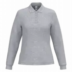 Dames piquépolo LSL, ideal oxford grey — productfoto 15