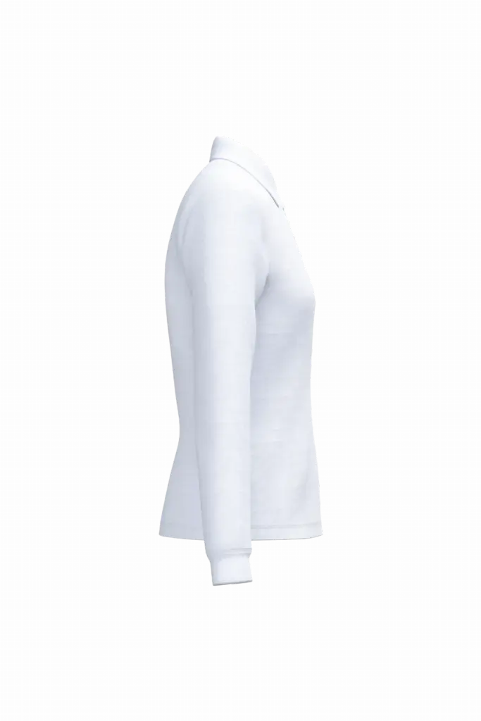 Dames piquépolo LSL, ideal white — productfoto 17
