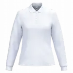 Dames piquépolo LSL, ideal white — productfoto 18