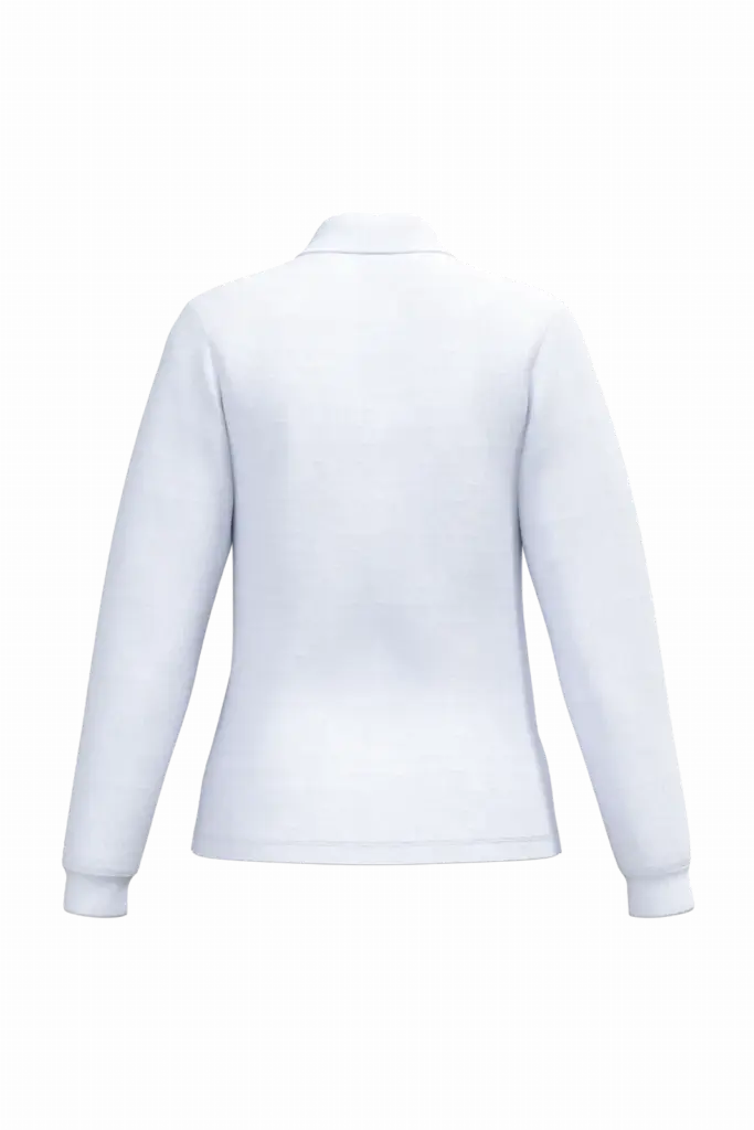Dames piquépolo LSL, ideal white — productfoto 19