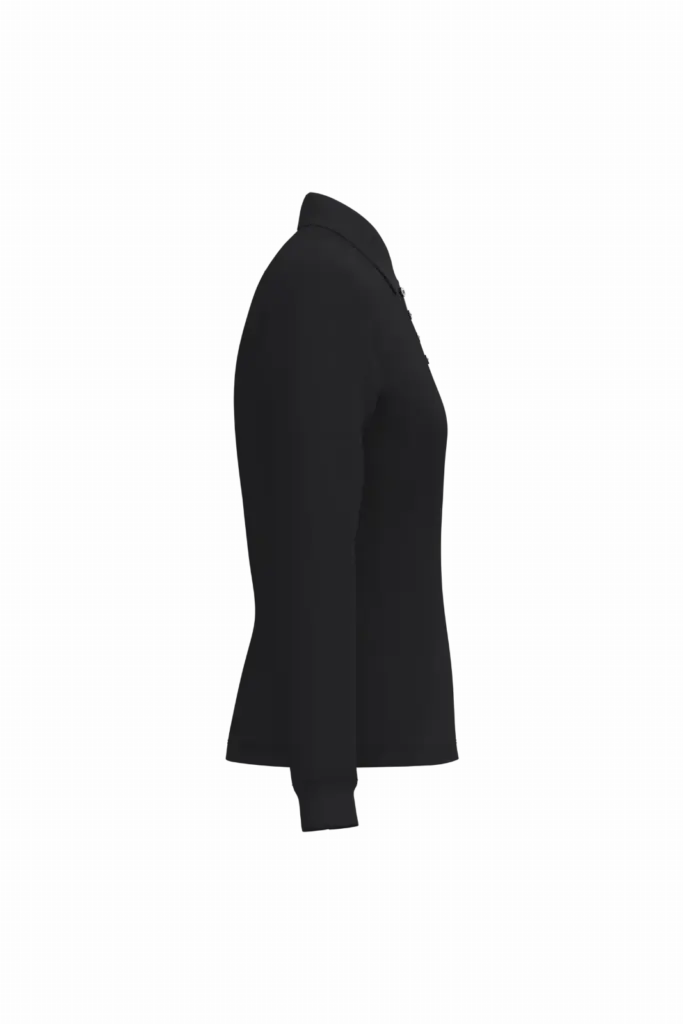 Dames piquépolo LSL, ideal black — productfoto 5