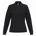 Dames piquépolo LSL, ideal black — productfoto 6