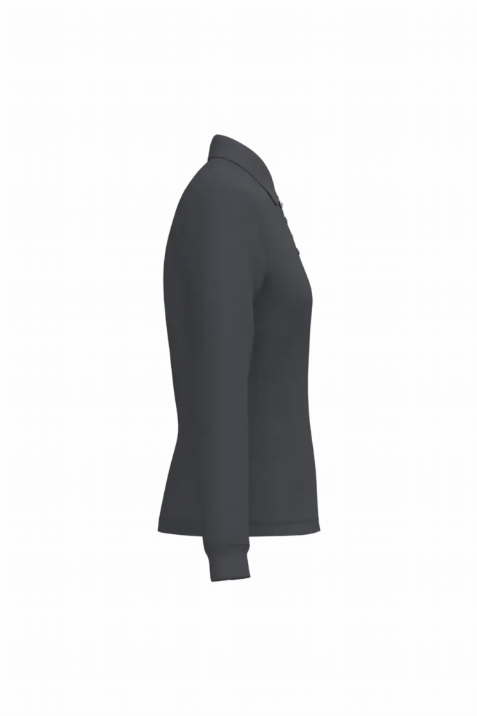 Dames piquépolo LSL, ideal dark grey — productfoto 8