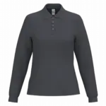 Dames piquépolo LSL, ideal dark grey — productfoto 9