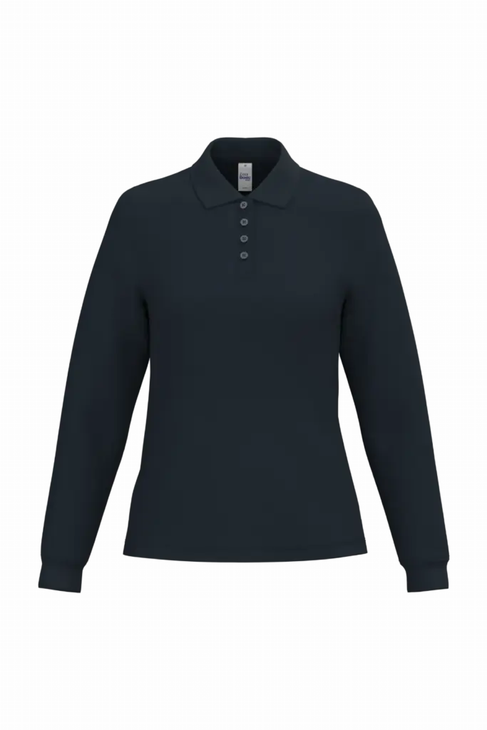 Dames piquépolo LSL, ideal navy — productfoto 12