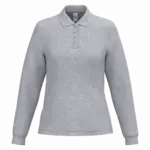 Dames piquépolo LSL, ideal oxford grey — productfoto 15