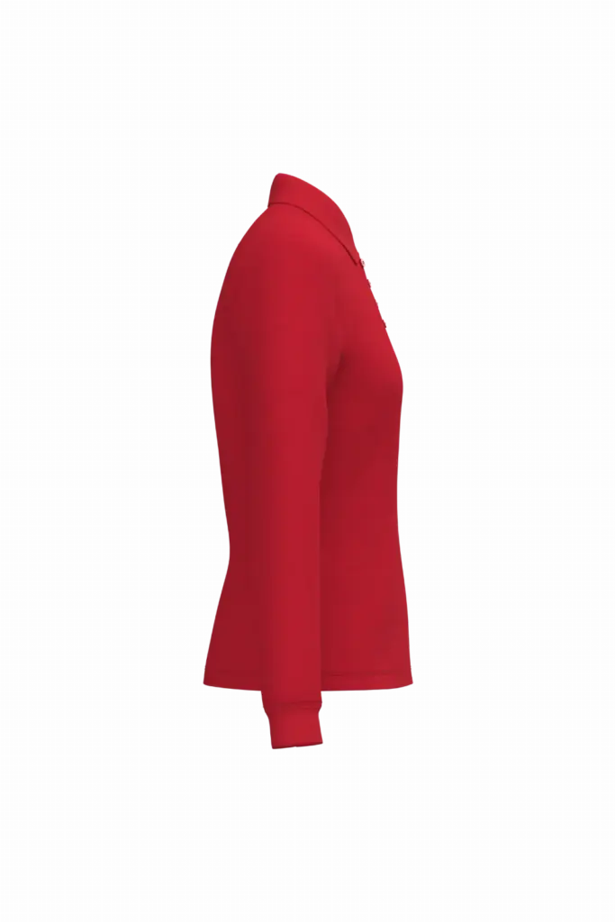 Dames piquépolo LSL, ideal red — productfoto 17