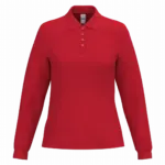 Dames piquépolo LSL, ideal red — productfoto 18