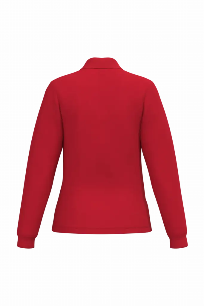 Dames piquépolo LSL, ideal red — productfoto 19