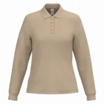 Dames piquépolo LSL, ideal sand — productfoto 24