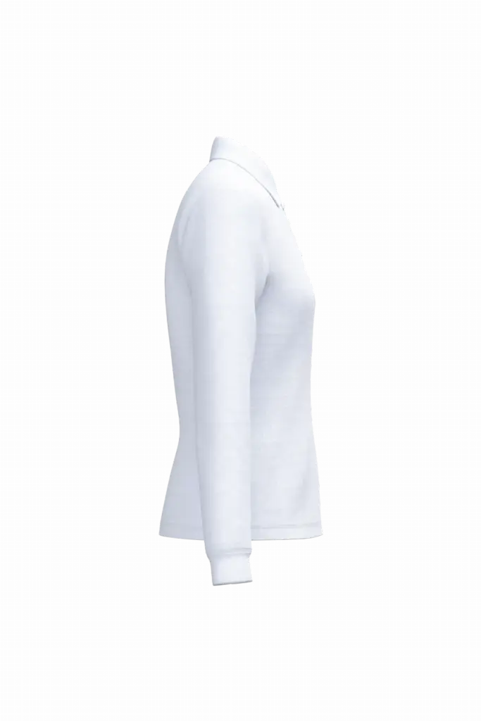 Dames piquépolo LSL, ideal white — productfoto 26