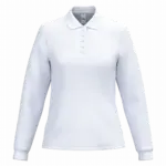 Dames piquépolo LSL, ideal white — productfoto 27