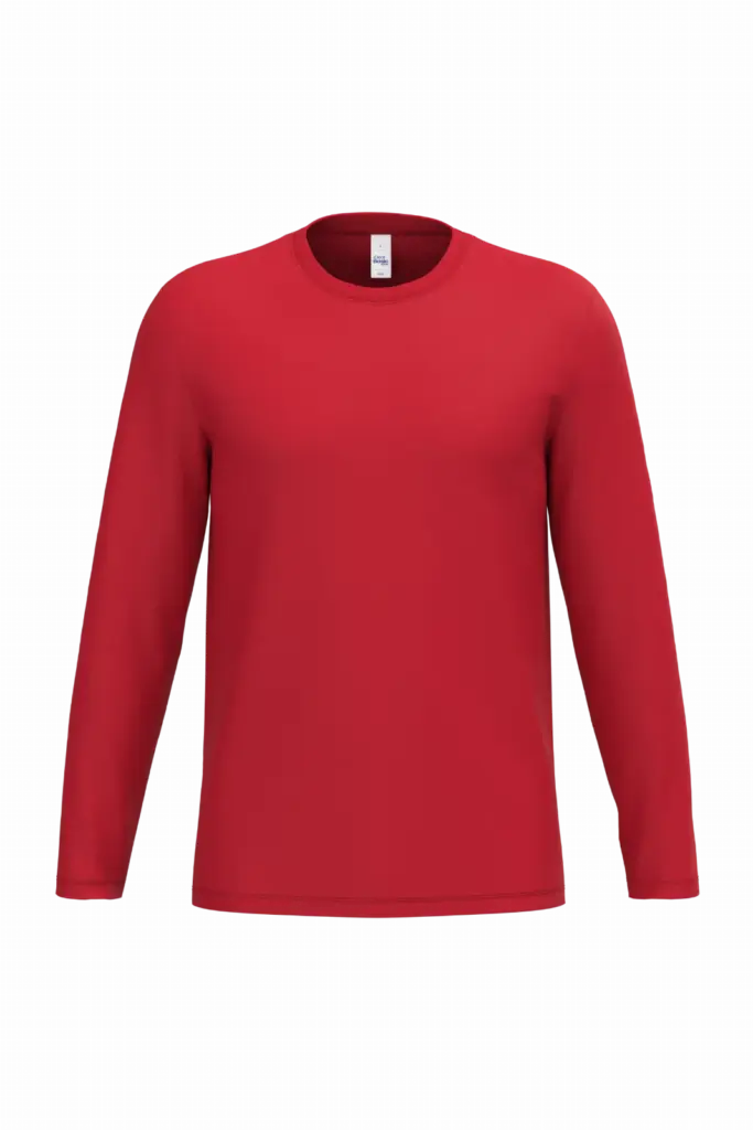 iDeal190 uniseks T-shirt LSL, ideal red — productfoto 47