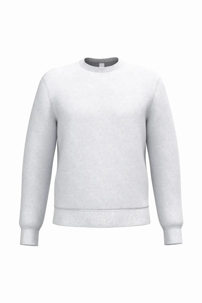 Uniseks sweater met ronde hals, ideal ash heather — productfoto 17