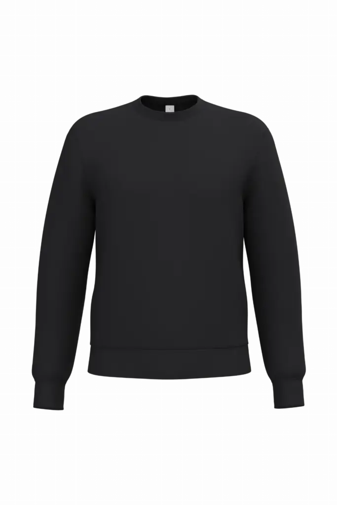 Uniseks sweater met ronde hals, ideal black — productfoto 20