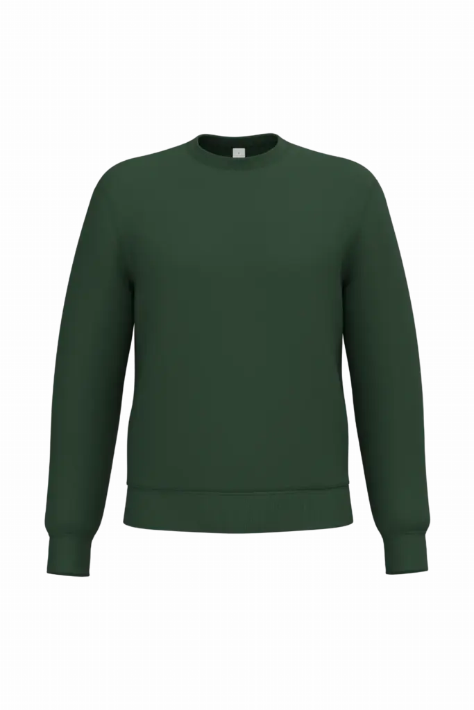 Uniseks sweater met ronde hals, ideal forest green — productfoto 26