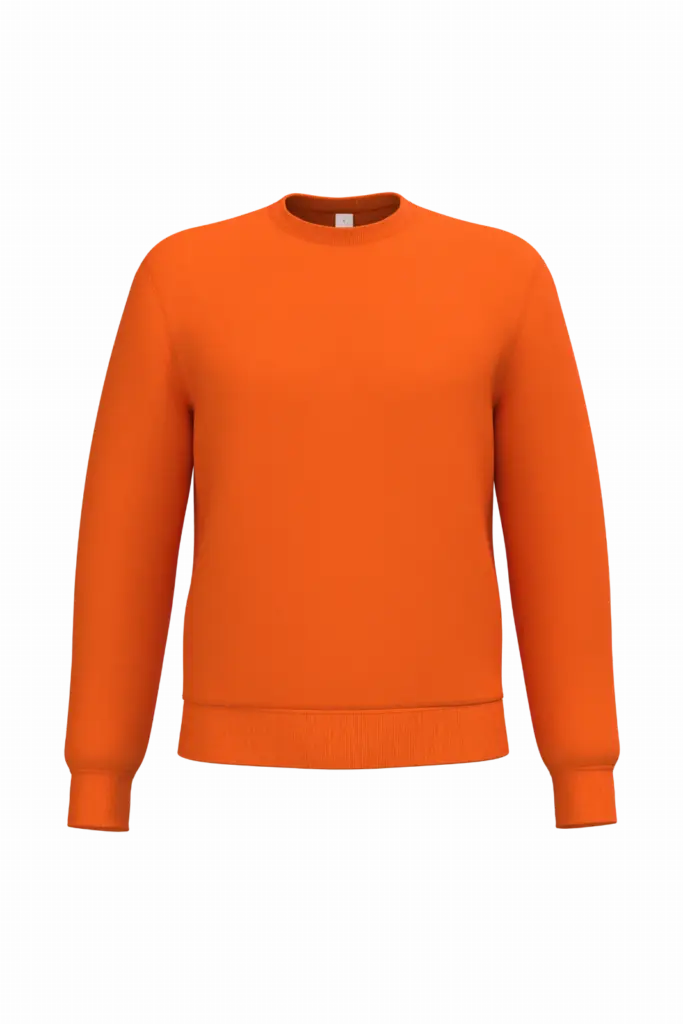 Uniseks sweater met ronde hals, ideal orange — productfoto 32