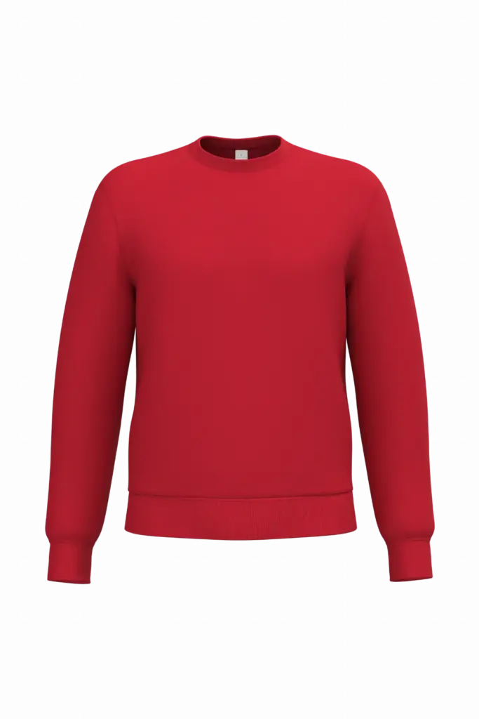 Uniseks sweater met ronde hals, ideal red — productfoto 38