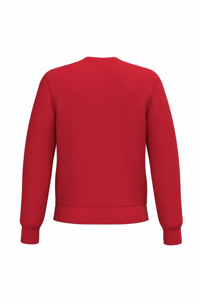 Uniseks sweater met ronde hals, ideal red — productfoto 39