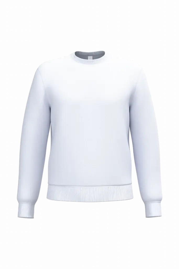 Uniseks sweater met ronde hals, ideal white — productfoto 44