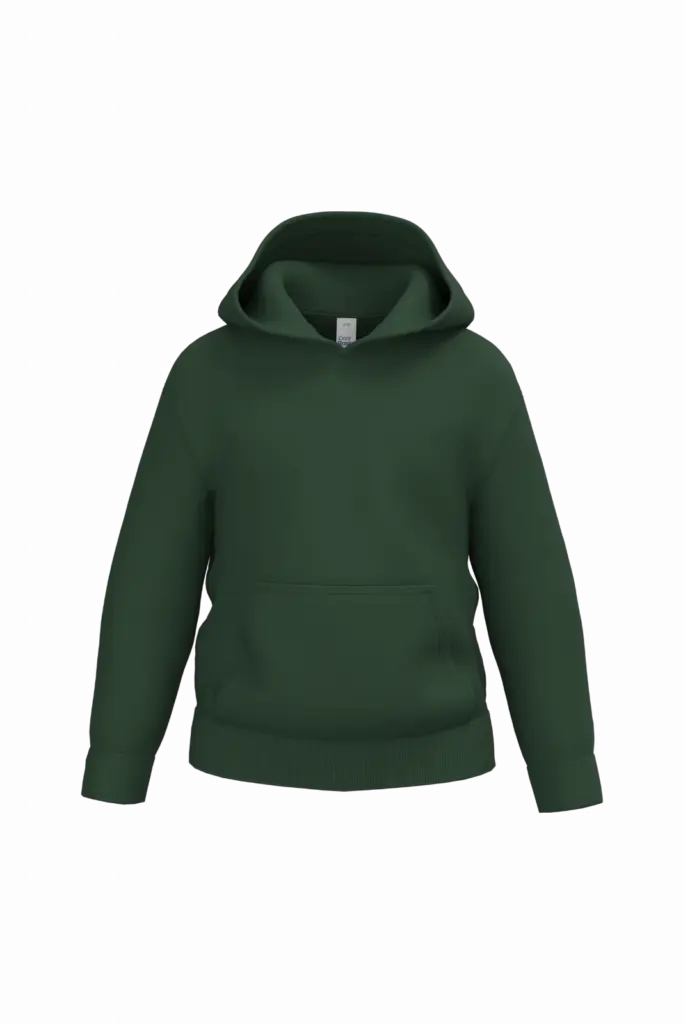 Kinder sweater met capuchon, ideal forest green — productfoto 18