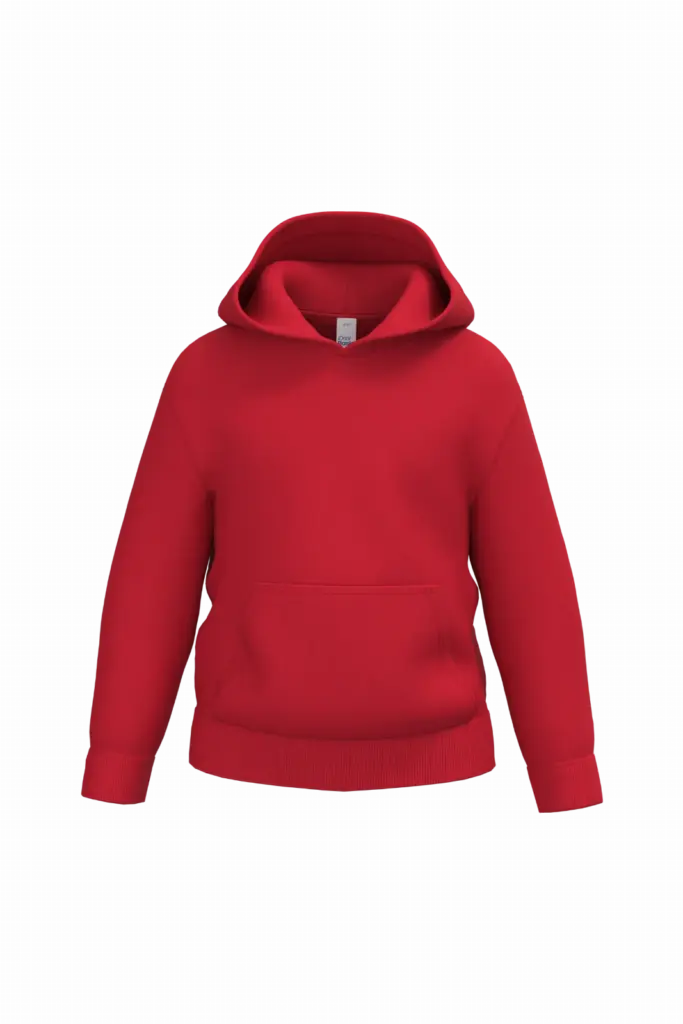 Kinder sweater met capuchon, ideal red — productfoto 30
