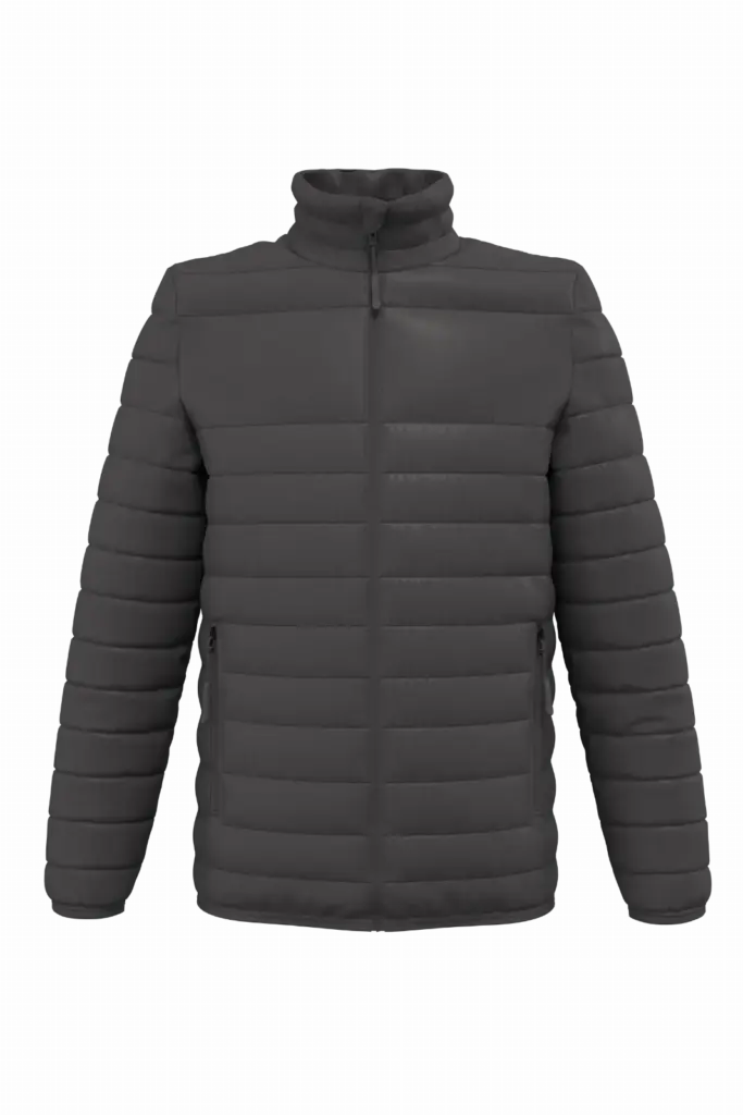 Gewatteerde heren donsjas, dark grey — productfoto 16