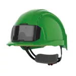 EVOLite® veiligheidshelm met badgehouder, geventileerd, met ratelsluiting., green — productfoto 3