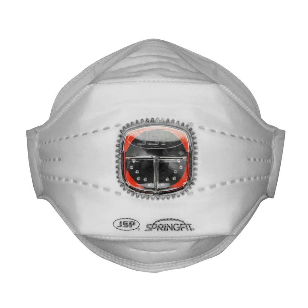 PS_JSBGA18_WHITE - Hidalgo-werbeartikel Springfit™ FFP3V (435) 3-laags wegwerpmasker met Typhoon ventiel, white — productfoto 2