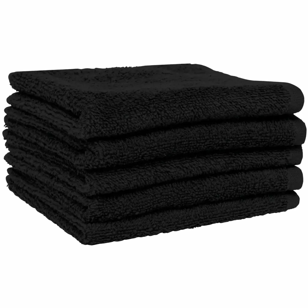 Guest handdoekjes 30 x 30 cm – verpakking per 5, black — productfoto 6