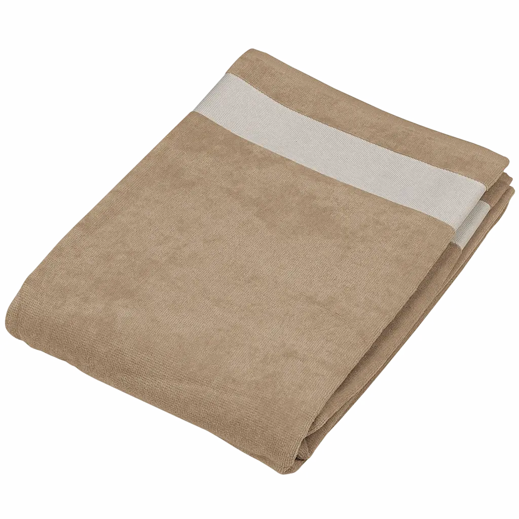 PS_K118_BEIGE-WHITE - Hidalgo Fluwelen Strandlaken, beige / white — productfoto 2