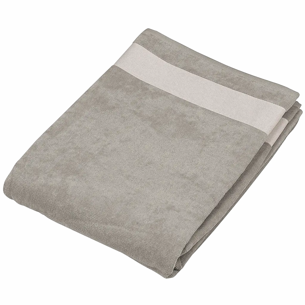 PS_K118_LIGHTGREY-WHITE - Hidalgo Fluwelen Strandlaken, light grey / white — productfoto 3