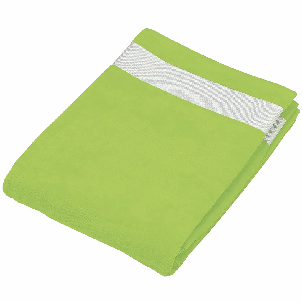 PS_K118_LIME-WHITE - Hidalgo Fluwelen Strandlaken, lime / white — productfoto 4