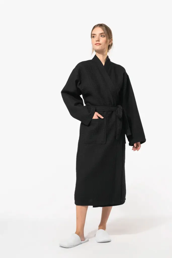 K122-11_2026 - Hidalgo-werbeartikel Kimono Badjas Honinggraatstructuur — productfoto 2
