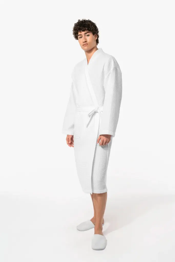 K122-2_2026 - Hidalgo-werbeartikel Kimono Badjas Honinggraatstructuur — productfoto 3