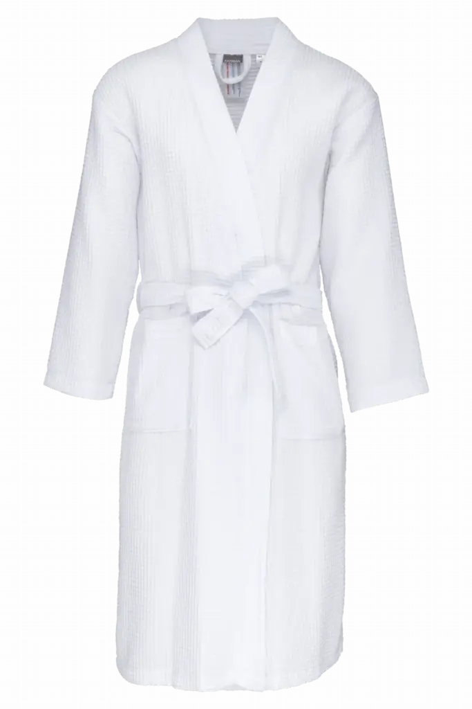 PS_K122_WHITE - Hidalgo-werbeartikel Kimono Badjas Honinggraatstructuur, white — productfoto 17