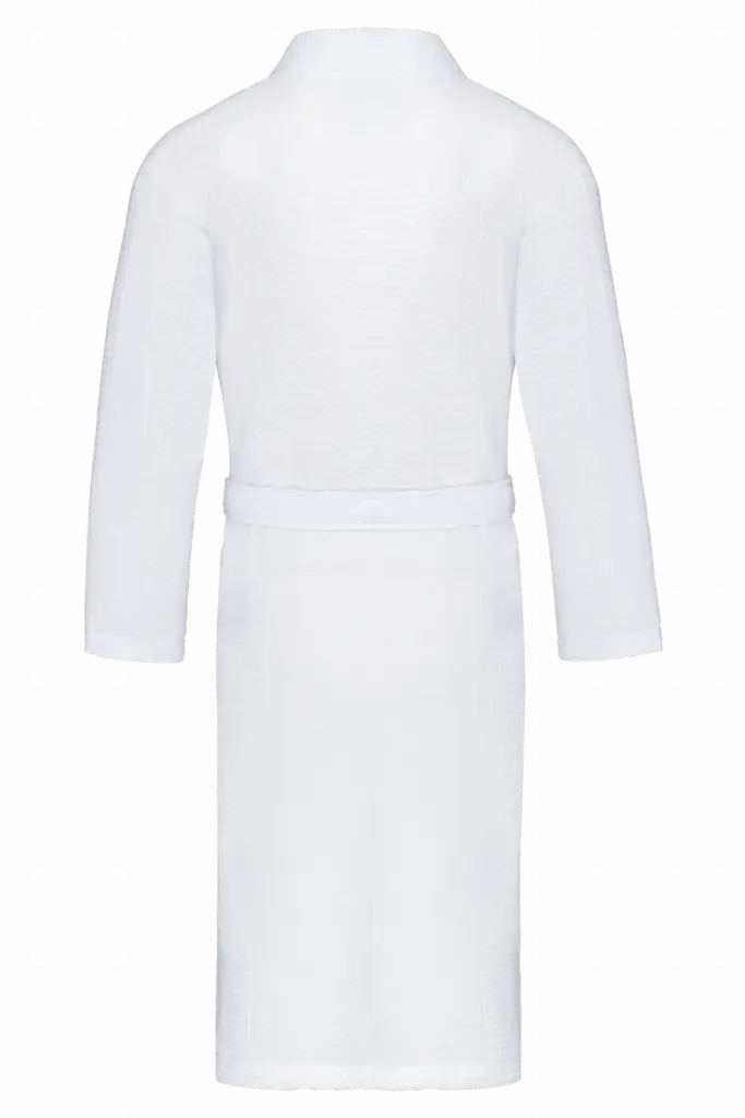 PS_K122-B_WHITE - Hidalgo-werbeartikel Kimono Badjas Honinggraatstructuur, white — productfoto 18
