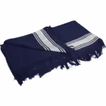 PS_K128_NAVY-WHITE - Handdoekeninclusieflogo Fouta Handdoek, navy / white — productfoto 7