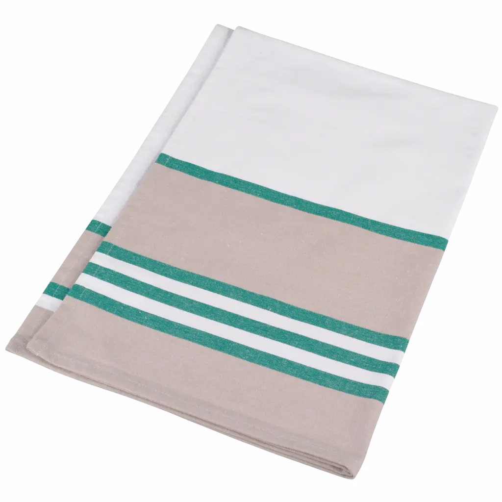 Gestreepte theedoek, white / kelly green — productfoto 3